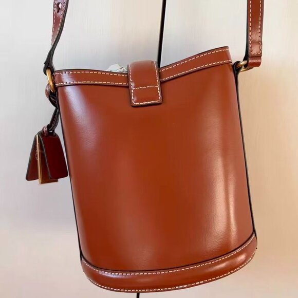 Joygryson Brown retro-style bucket bag - Picture 3 of 3